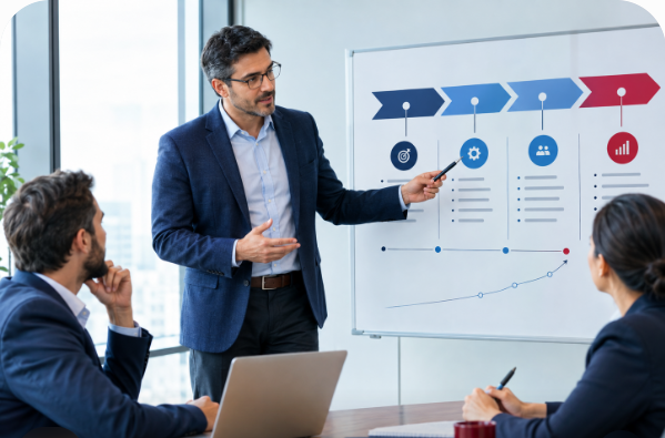 IT consultant presenting strategic roadmap